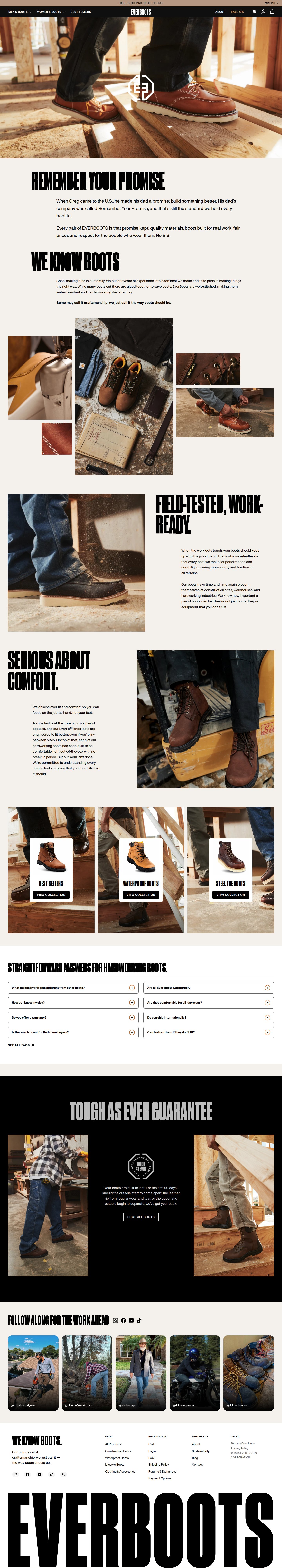 EverBoots About page